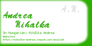andrea mihalka business card